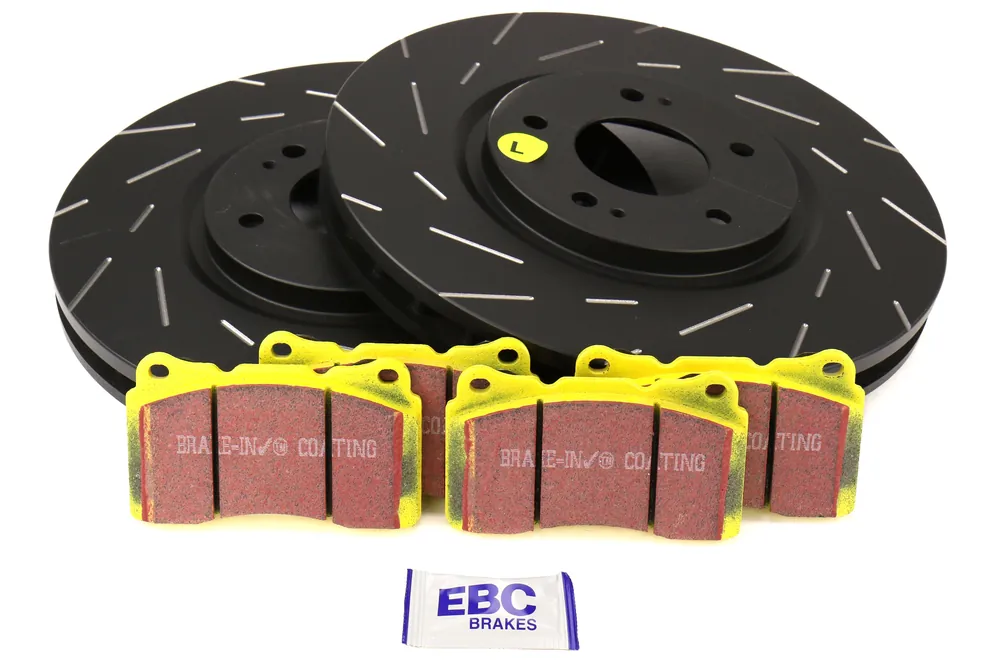 EBC Brakes S9 Front Brake Kit Yellowstuff Pads and USR Rotors - 2003-2006 Mitsubishi Evo 8/9