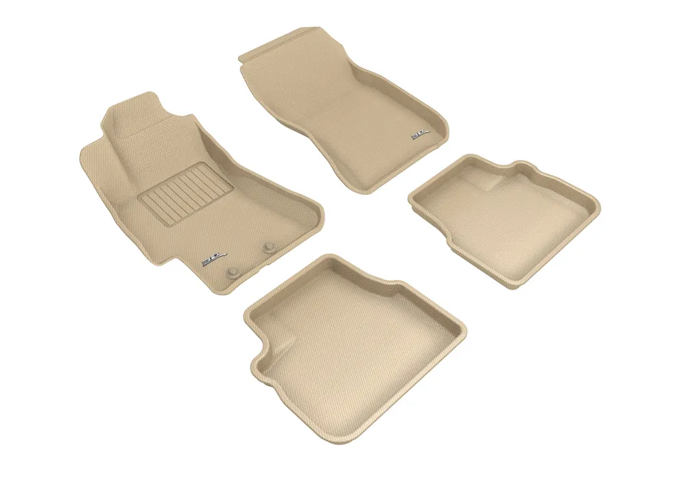 3D MAXpider KAGU Floor Liners - Tan - 2008-2014 Subaru WRX / STI / Impreza
