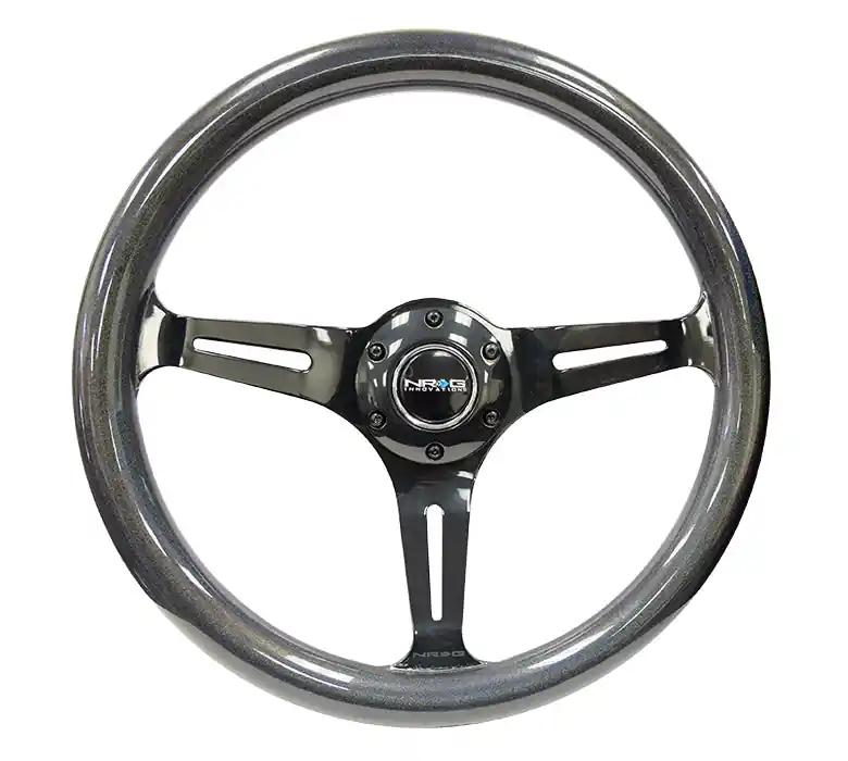 NRG Classic Wood Grain Wheel 350mm Black Chrome / Pearlescent - Universal