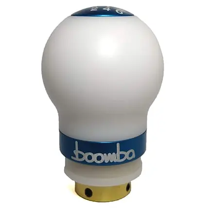 Boomba Racing Delrin Short Throw Shift Knob White / Blue - 2010-2019 Volkswagen GTI / 2016-2019 Golf R