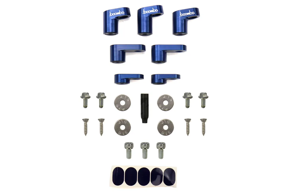 Boomba Racing Wing Riser Kit Blue - 2013-2018 Ford Focus ST