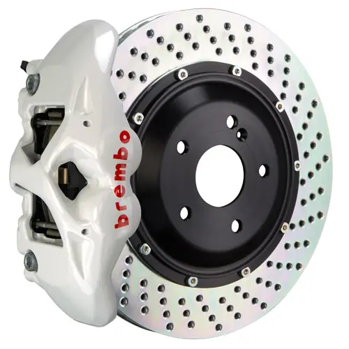 Brembo GT Systems Monobloc 4 Piston 345mm Cross Drilled White - 2017-2020 Honda Civic Type R/SI
