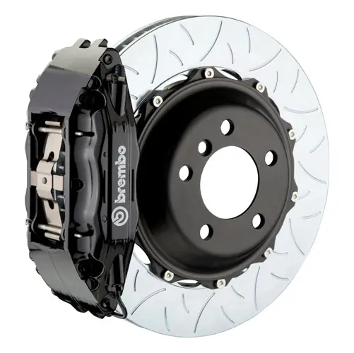 Brembo GT System 4 Piston Front Brake Kit Black Type 3 Slotted Rotors - Volkswagen Models (inc. 2015+ GTI)