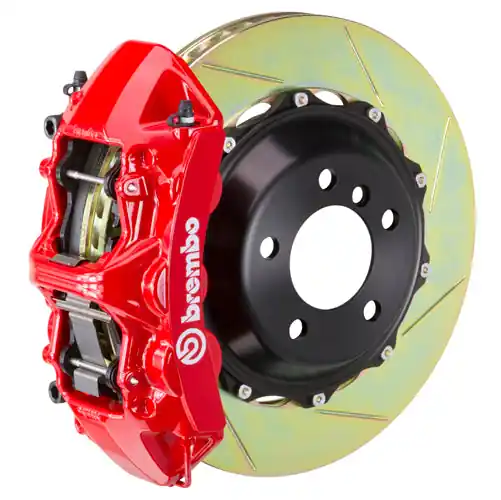 Brembo GT Systems Monobloc 6 Piston Front Big Brake Kit Red Slotted Rotors - 2017-2020 Honda Civic Type R/SI