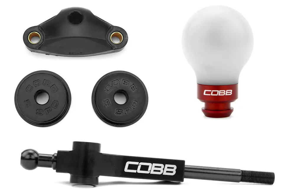 COBB Tuning Stage 1+ Tall Shifter Drivetrain Package w/ White/Red Knob - 2002-2007 Subaru WRX
