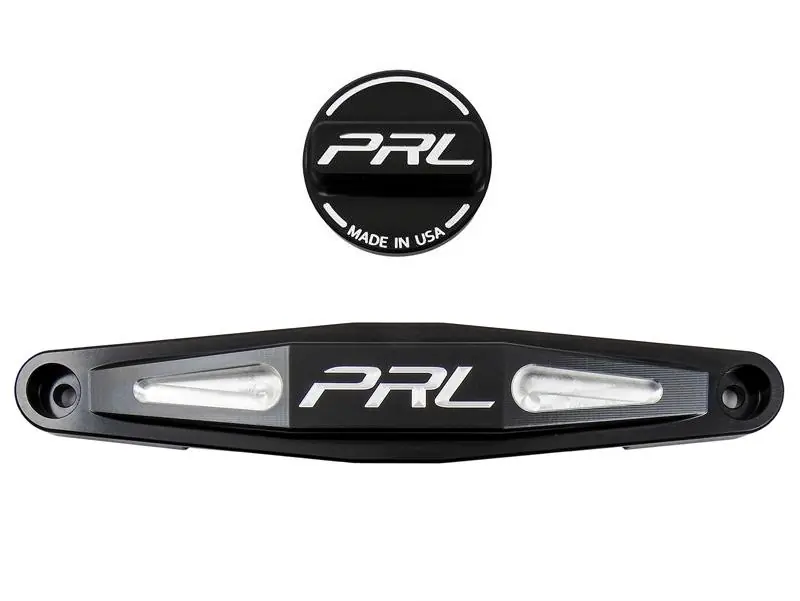 PRL Motorsports Battery Tie Down and Oil Cap Set Black - Honda Models (inc. 2017-2021 Civic Type-R / 2016-2021 Civic 1.5T / 2018-2022 Accord)
