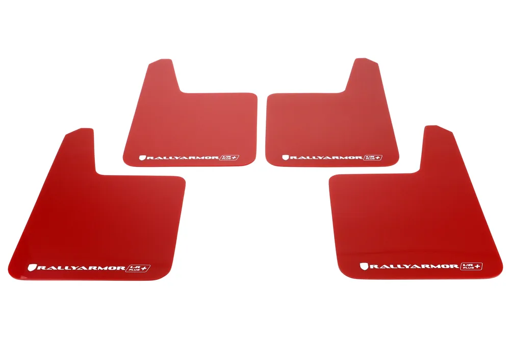 Rally Armor UR Plus Universal Mud Flaps Red w/White Logo - Universal