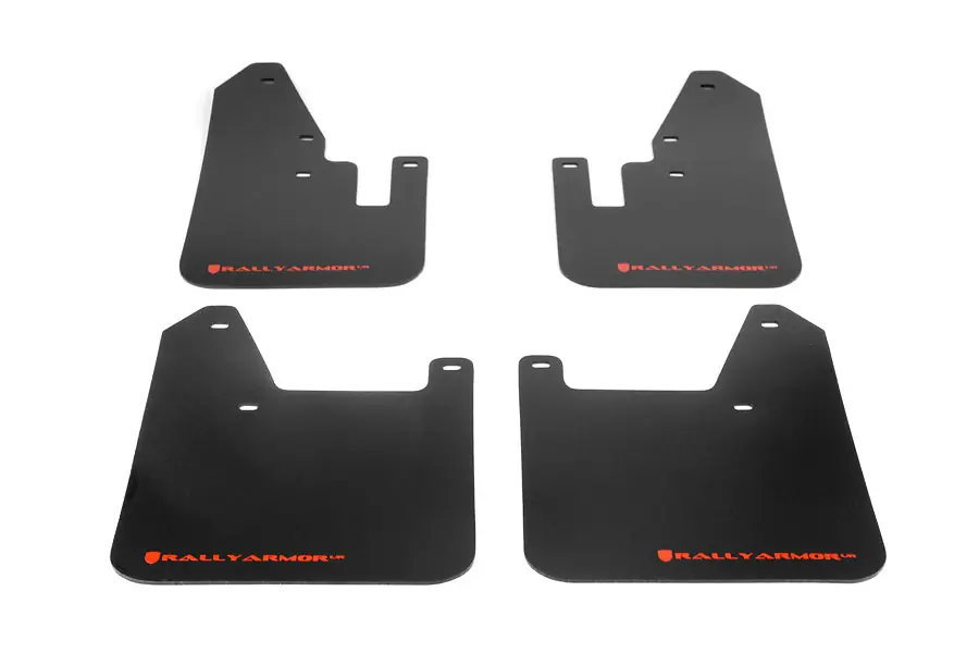 Rally Armor UR Mudflaps Black Urethane Red Logo - 1998-2002 Subaru Forester
