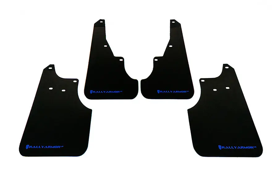 Rally Armor UR Mudflaps Black Urethane Blue Logo - 2009-2013 Subaru Forester