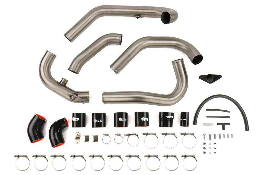 ETS Titanium Front Mount Intercooler Piping Kit Brushed Titanium - 2008-2014 Subaru STI