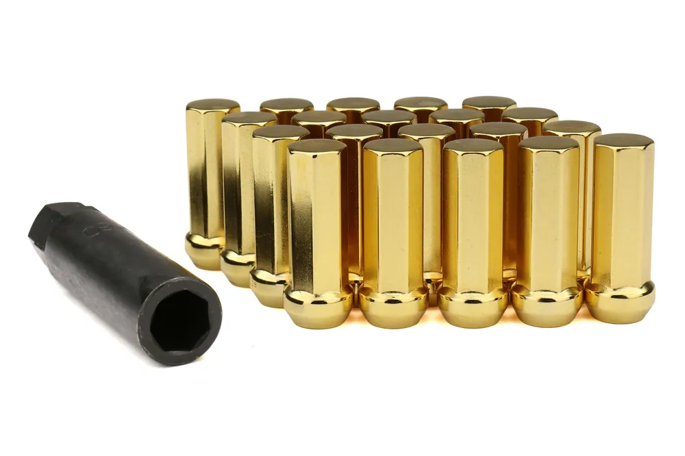 Project Kics Kyokugen Heptagon 50mm Closed Ended Gold Lug Nuts 12x1.50 - Universal
