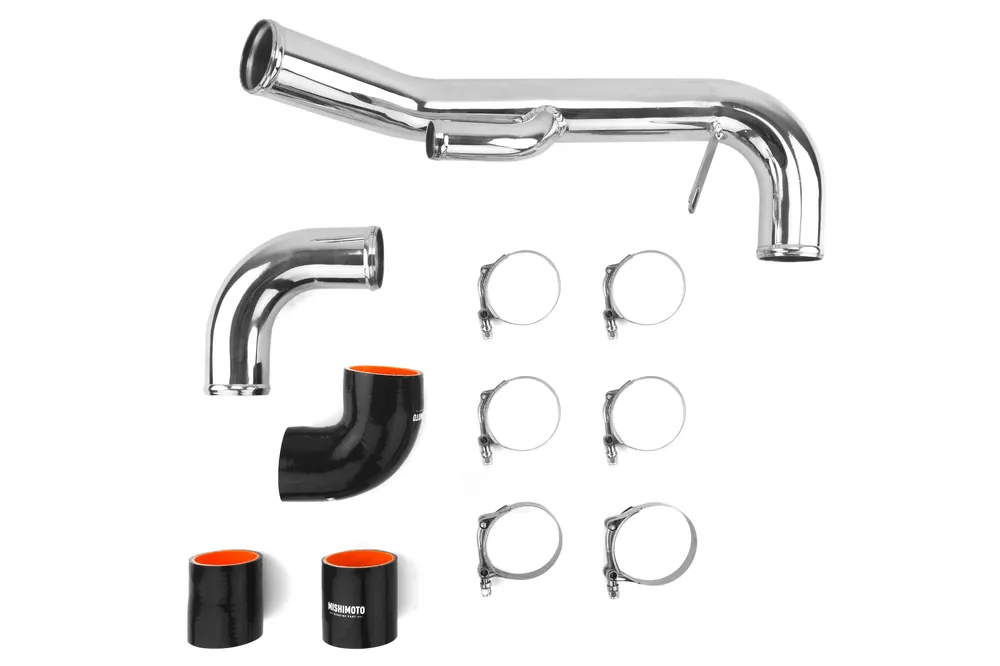 Mishimoto Lower Intercooler Pipe Hard Kit Black - 2008-2015 Mitsubishi Evo X