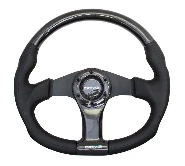 NRG Carbon Fiber Steering Wheel 350mm Oval Black - Universal