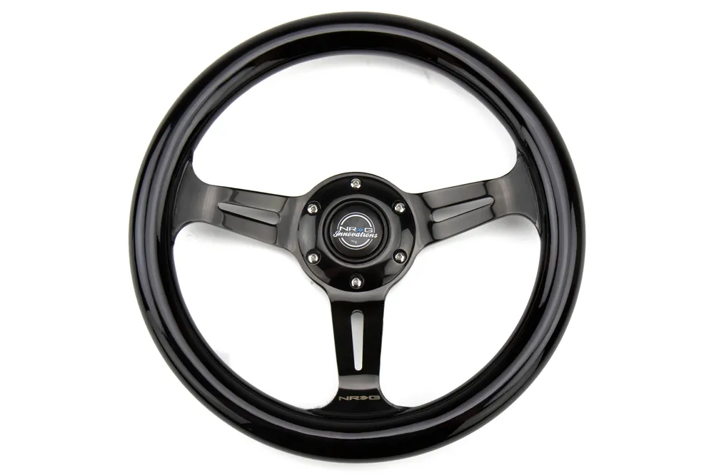 NRG Classic Wood Grain Wheel 310mm Black Chrome - Universal