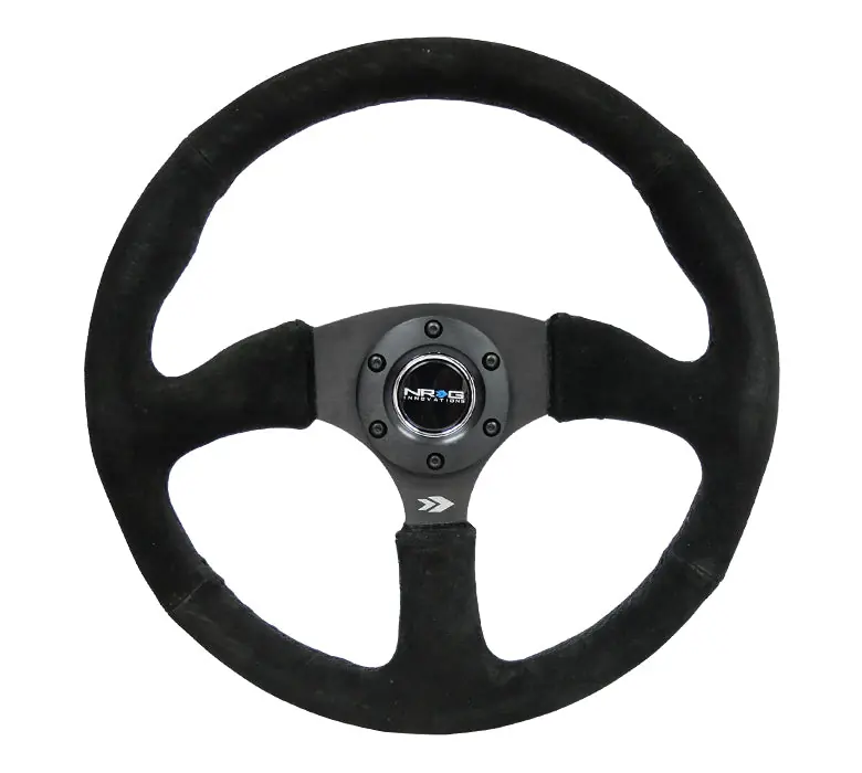 NRG Reinforced Steering Wheel 350mm Comfort Suede Black - Universal
