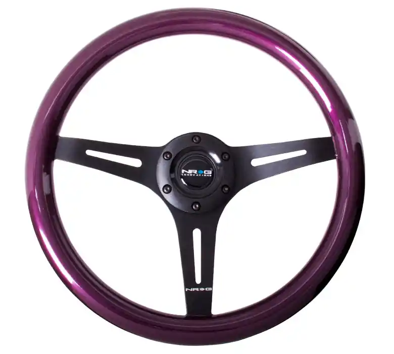 NRG Classic Wood Grain Wheel 350mm Black / Purple Pearl - Universal