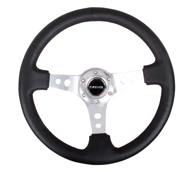 NRG Reinforced Steering Wheel 350mm 3in Deep Silver - Universal
