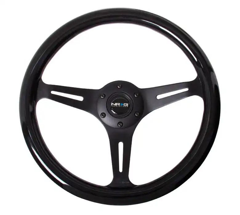 NRG Classic Wood Grain Wheel 350mm Black - Universal