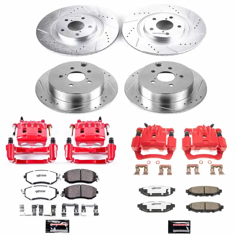 Power Stop Z26 Street Warrior Brake Kit w/ Calipers (Front and Rear) - 2013-2018 Subaru Forester / Crosstrek