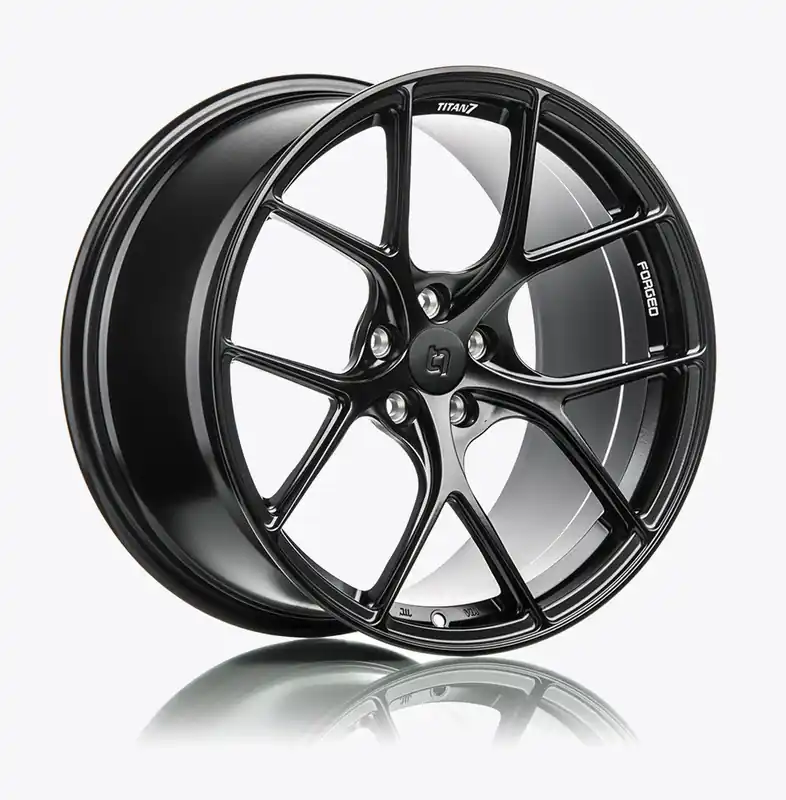 TITAN 7 T-S5 Machine Black 18x8.5 +35 5x114.3 (Single Wheel) - 2015-2024 Subaru WRX / 2015-2021 STI / 2019-2023 Forester