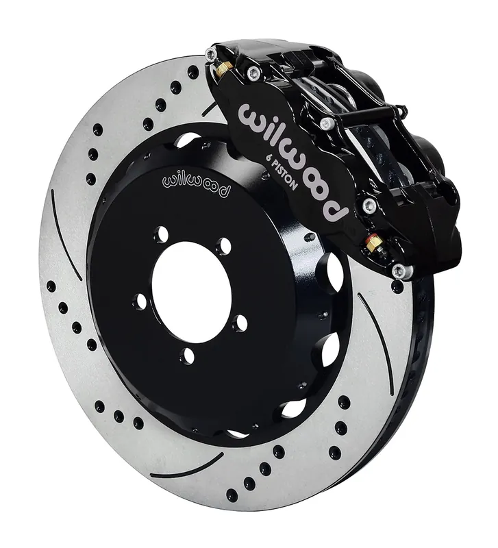 Wilwood FNSL6R 14in Front Kit Drilled / Slotted Black - 2002-2021 Subaru WRX / 2004-2021 STI / 2003-2006 Baja / 1998-2013 Forester / 1994-2014 Impreza / 1994-2009 Legacy / 2000-2009 Outback