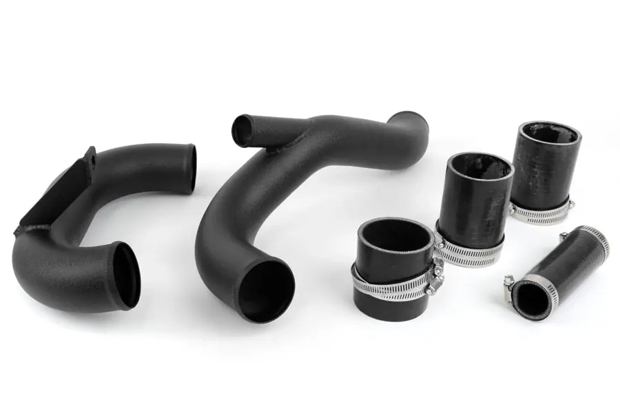 AMS Lower Intercooler Pipe Black - 2008-2015 Mitsubishi Evo X