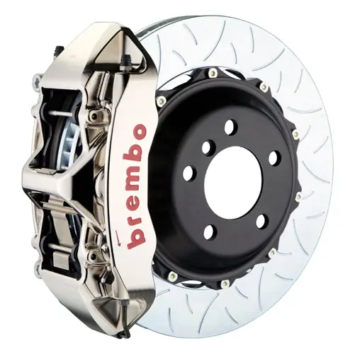 Brembo GT-R System 6 Piston Front Brake Kit Nickel Plated Type 3 Slotted Rotors - Volkswagen Models (inc. 2015+ GTI)