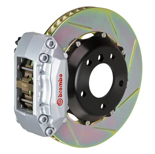 Brembo GT System 4 Piston Front Brake Kit Silver Slotted Rotors - Volkswagen Models (inc. 2000-2005 GTI)