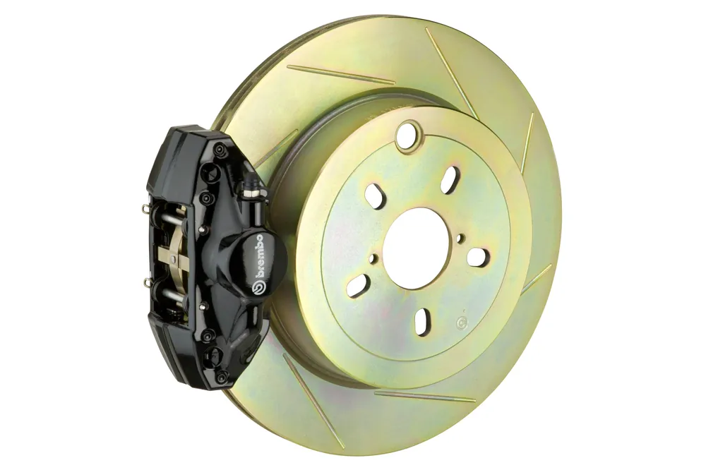 Brembo Gran Turismo Slotted Brake Kit 2 Piston 1-Piece Black Rear - 2013-2016 Scion FR-S / 2013-2020 Subaru BRZ / 2017-2019 Toyota 86