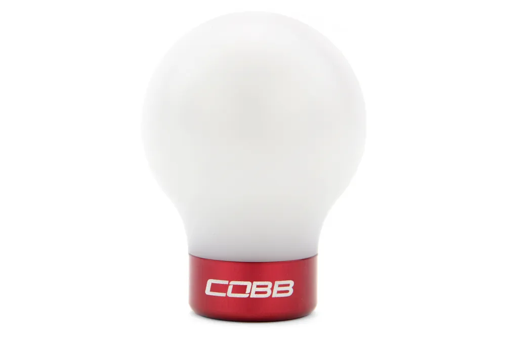 COBB Tuning Delrin Shift Knob White/Red - Mazda Models (inc. Mazdaspeed3/6 / RX-8)