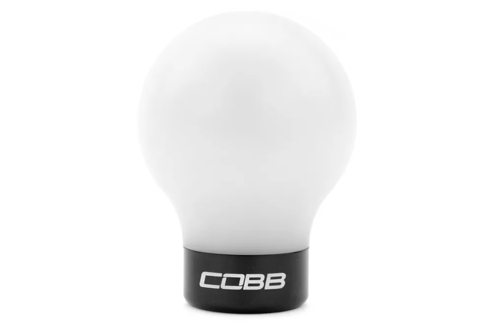 COBB Tuning Delrin Shift Knob White/Black - 2003-2015 Mitsubishi Evo 8/9/X
