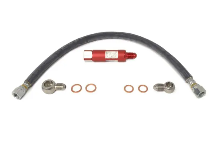 Forced Performance Journal Bearing Oil Supply Line w/ Inline Filter - 2008-2015 Mitsubishi Evo X