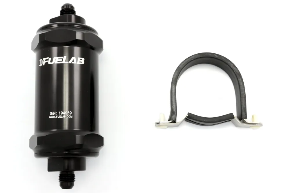 Fuelab Black- In-Line Fuel Filter Standard Length - Universal
