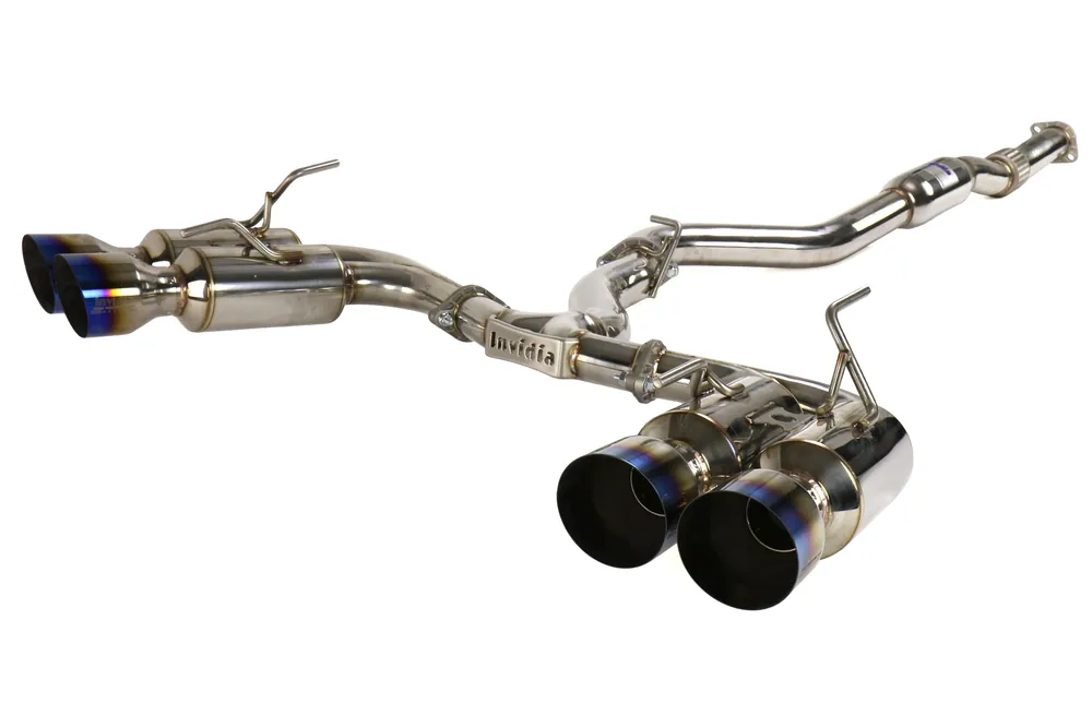Invidia R400 Gemini Cat Back Exhaust - Titanium Tips - 2008-2014 Subaru STI Hatchback / 2011-2014 WRX Hatchback