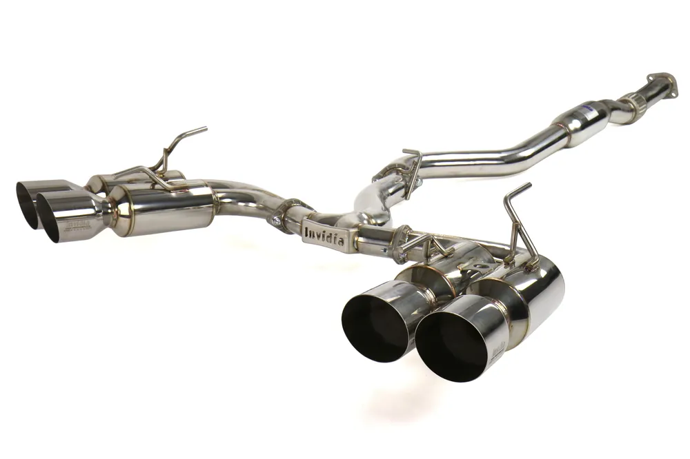 Invidia R400 Gemini Cat-Back Exhaust - Stainless Steel Tips - 2008-2014 Subaru STI Hatchback / 2011-2014 WRX Hatchback