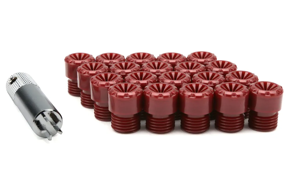Project Kics R40 Iconix Plastic Caps Red M12X1.25 - Universal