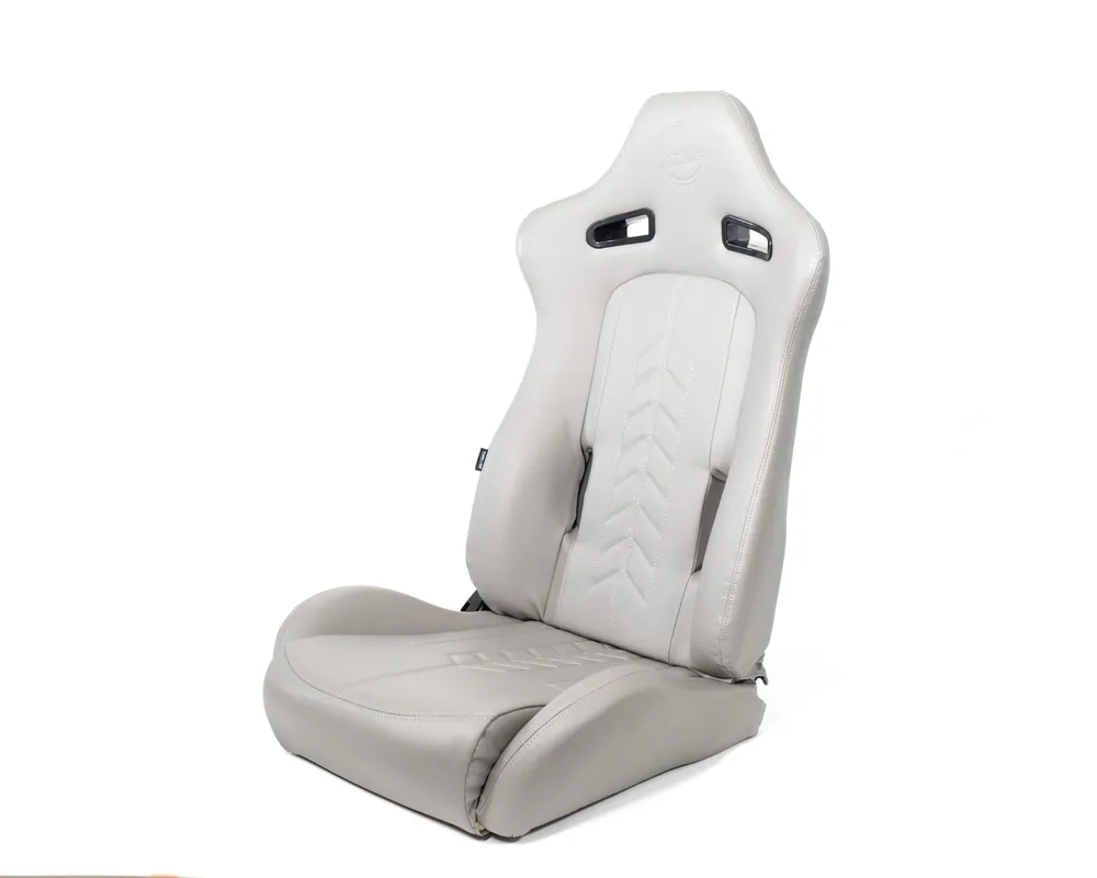 NRG Innovations The Arrow PVC Sports Seats Grey w/ Grey Stitching (Pair) - Universal