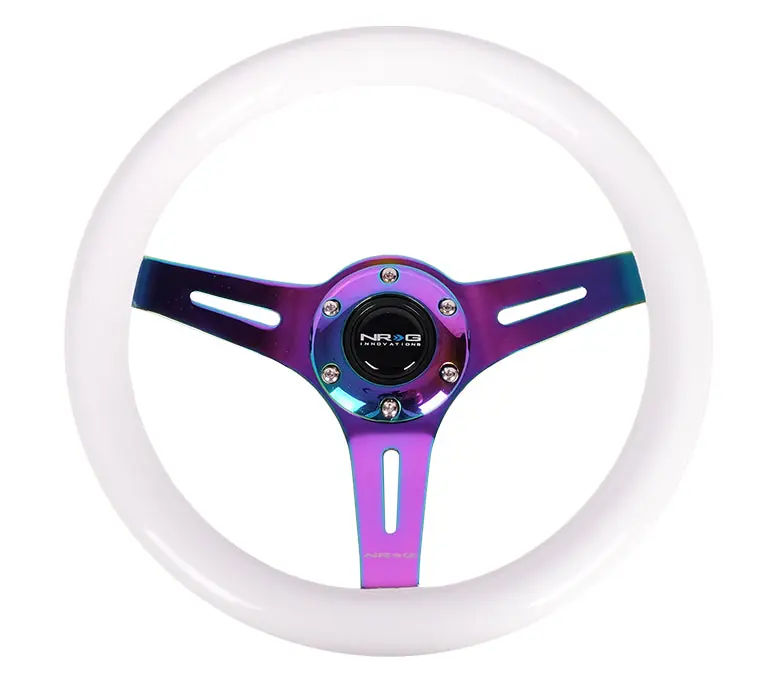 NRG Classic Wood Grain Wheel 310mm White / Neochrome - Universal