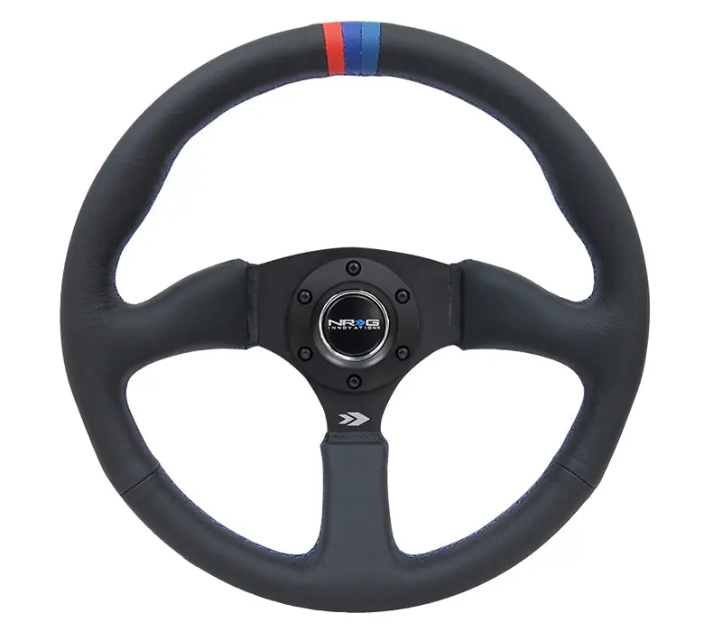 NRG Reinforced Steering Wheel 350mm Comfort Black w/ M3 Inspired Stripe - Universal