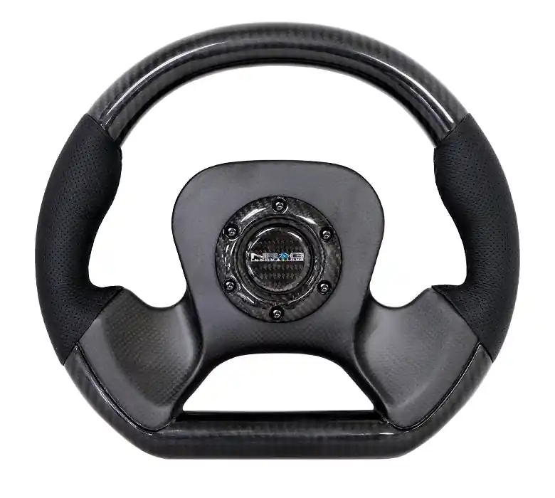 NRG Carbon Fiber Steering Wheel 320mm Perforated Black - Universal