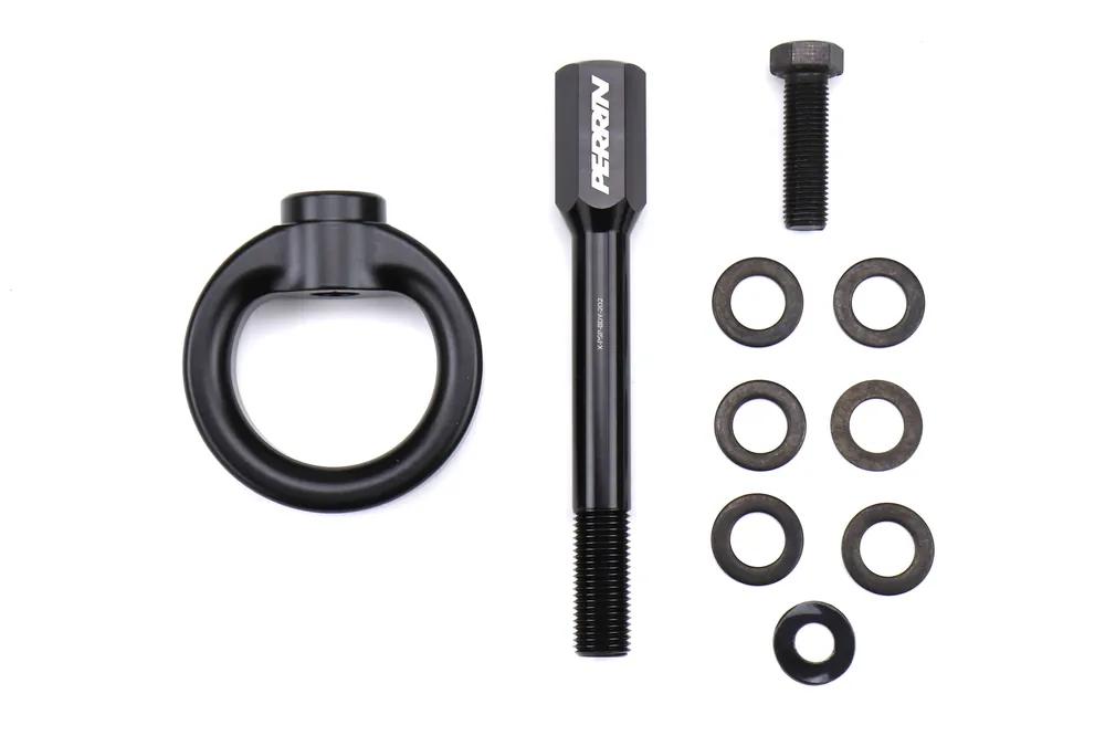 PERRIN Front Tow Hook Kit (Flat Black) - 2002-2007 Subaru WRX / STI