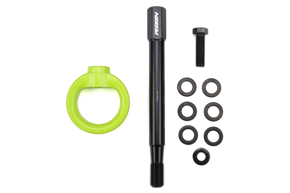 PERRIN Front Tow Hook Kit (Neon Yellow) - 2008-2014 Subaru WRX / STI