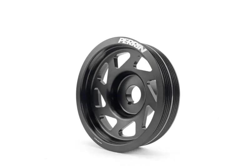 PERRIN Lightweight Crank Pulley w/o AC Black - 2002-2014 Subaru WRX / 2004-2021 STI
