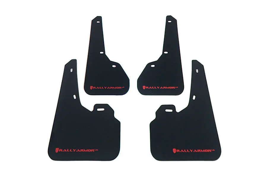 Rally Armor UR Mudflaps Black Urethane Red Logo - 2010-2013 Mazdaspeed3