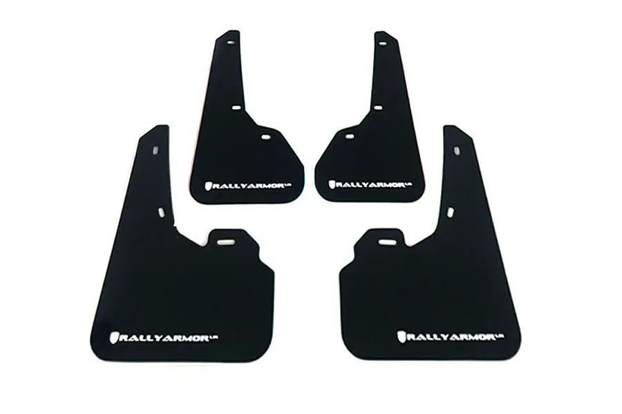 Rally Armor UR Mudflaps Black Urethane White Logo - 2010-2013 Mazdaspeed3