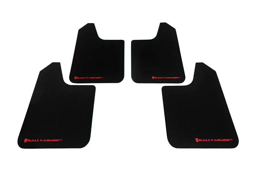 Rally Armor Universal UR Mudflaps Black Urethane Red Logo - Universal