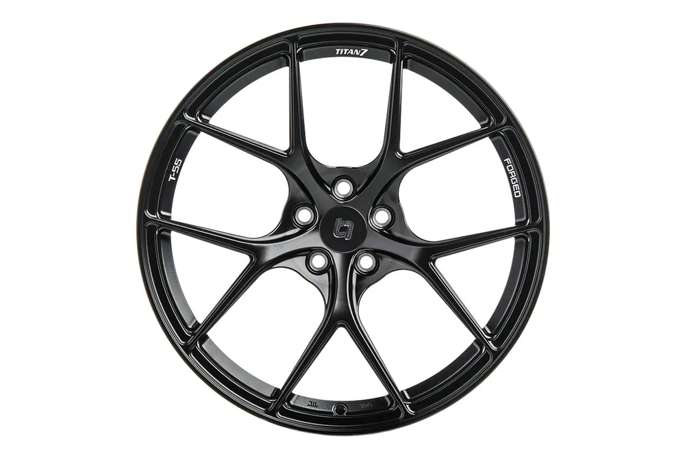 Titan 7 T-S5 Machine Black 18x9 +28 5x114.3 (Single Wheel) - 2015-2024 Subaru WRX / 2015-2021 STI / 2019-2024 Forester