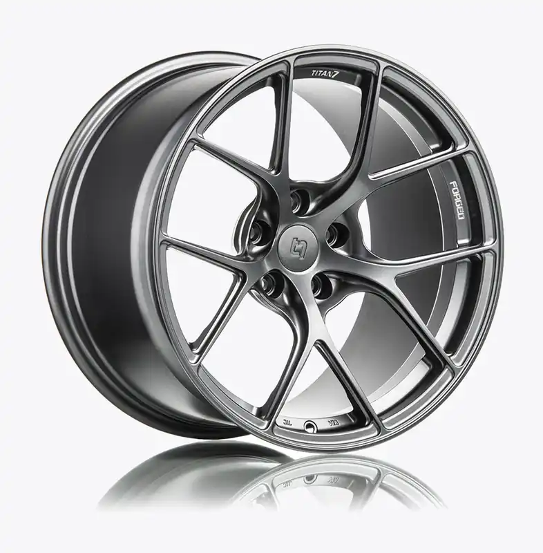 TITAN 7 T-S5 Satin Titanium 18x8.5 +44 5x114.3 (Single Wheel) - 2015-2023 Subaru WRX / 2015-2021 STI / 2019-2023 Forester