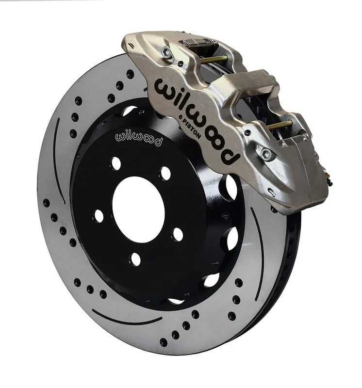 Wilwood AERO6 14in Front Kit Drilled / Slotted Nickel - 2002-2021 Subaru WRX / 2004-2021 STI / 2003-2006 Baja / 1998-2013 Forester / 1994-2009 Legacy / 2000-2009 Outback