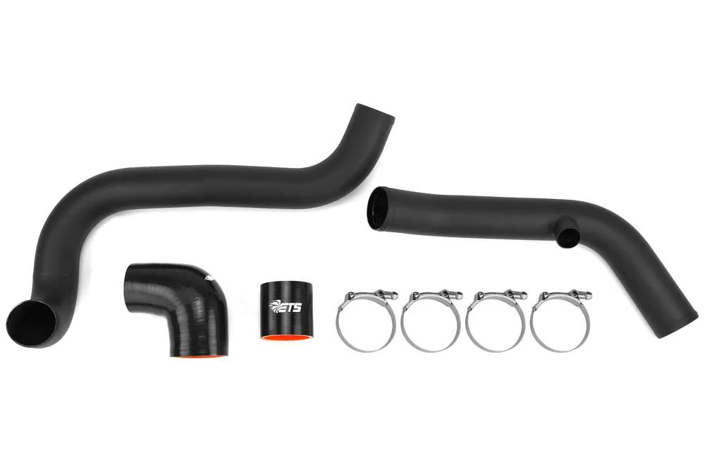 ETS Stock Route Upper Intercooler Pipe Wrinkle Black - 2003-2006 Mitsubishi Evo 8/9
